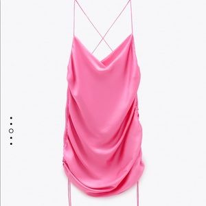 Zara Draped Satin Effect Dress